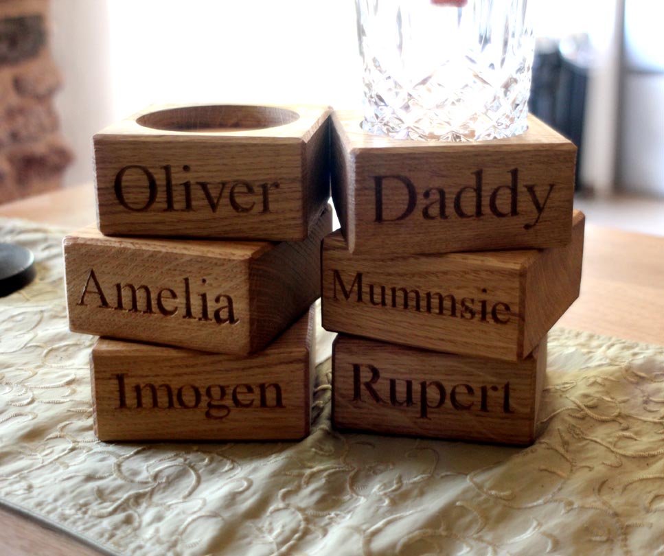 Oak Tumbler Holders PersonalisedGoodies.co.uk