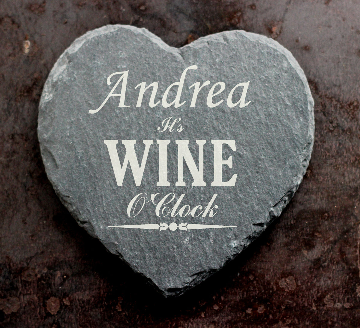 Personalised Wine O'clock slate coasters PersonalisedGoodies.co.uk