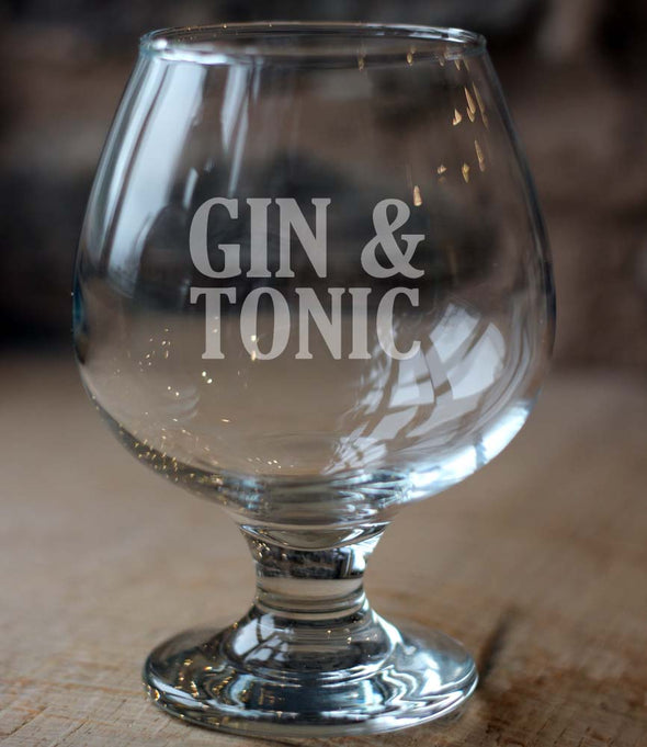 Personalised Gin & Tonic glass and Hendricks bottle