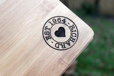 Personalised Bamboo Cheeseboard with knife set