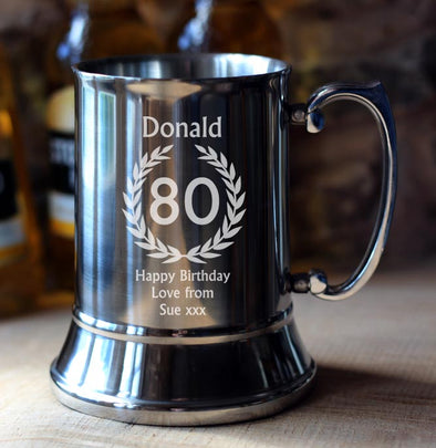 80th Birthday Personalised Tankard