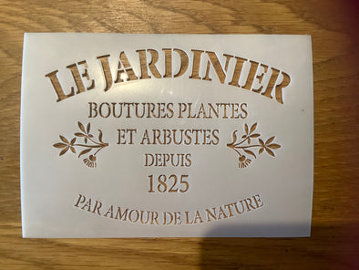 A6 Le Jardinier stencil clearance