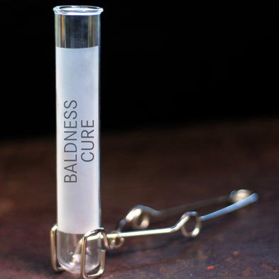Baldness Cure Test Tube Bung and Clamp Holder - PersonalisedGoodies.co.uk