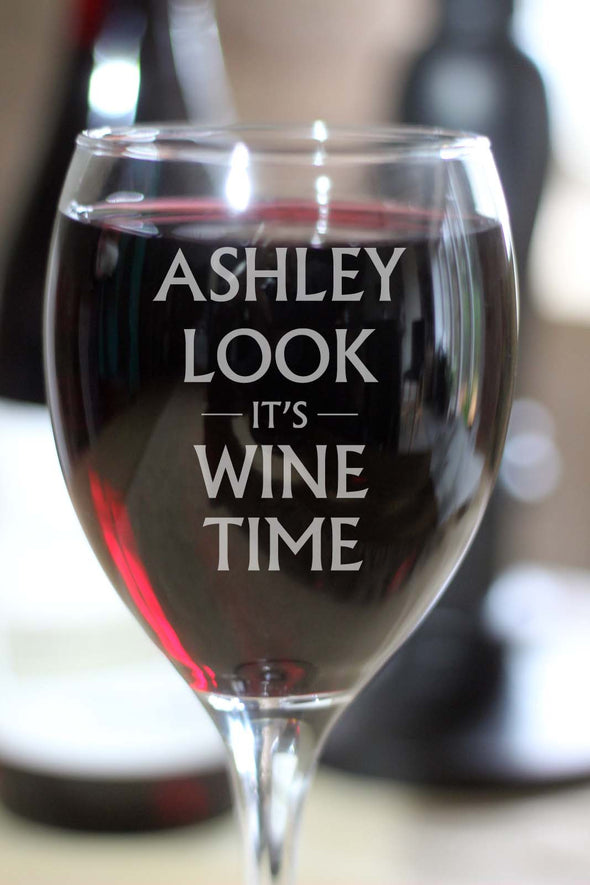 Personalised Engraved Wine Time Wine Glass - PersonalisedGoodies.co.uk