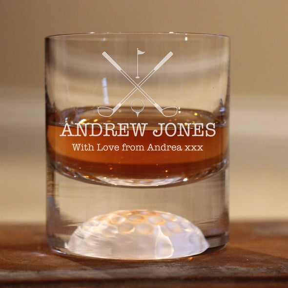 Personalised Golf Whisky Tumbler - with personalised message