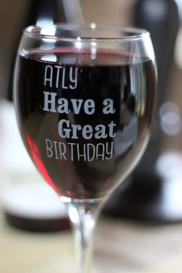 Personalised Engraved Birthday Wine Glass - PersonalisedGoodies.co.uk